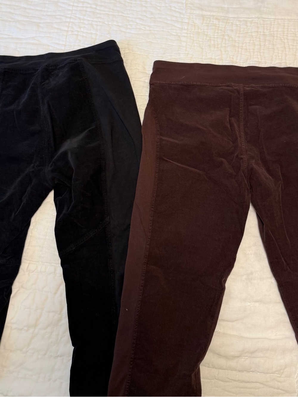 Straight Leg corduroy Pants - Black and Brown